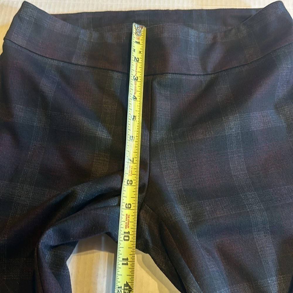 Calvin Klein pull on pants checkered black and purple stretchable waistband - Picture 4 of 7